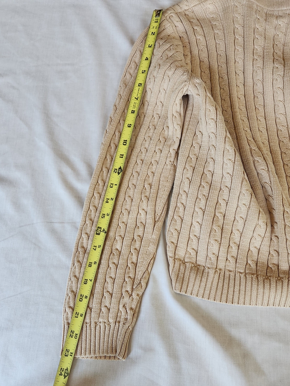 Lauren Ralph Lauren Cream Cable-Knit Shawl Collar Cardigan - Picture 5 of 13